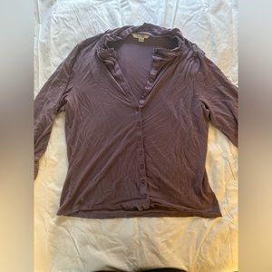 Boden Jersey Shirt with Ruffled Collar